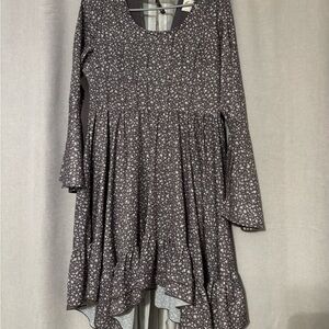 Floral Long Sleeve Dress MIA Joy Joyfolie Small brown prairie festival dress